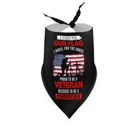 Bandanas pour Chiens « Je me tiens Debout pour Le Drapeau, Je m'agenouille Devant la Croix » - 7 Bavoirs à col en V pour Chiots et Chats - Accessoires triangulaires Ajustables pour Petits, Moyens et