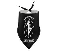 Bandanas pour Chiens « Je Soutiens Les mères célibataires » : Bavoirs à col en V pour Chiots et Chats, Foulards triangulaires Ajustables, Accessoires pour Petits, Moyens et Grands Chiots et Chats.