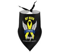Bandanas pour Chiens « Mon héros est devenu Mon Ange » - Sensibilisation au Cancer Infantile - Bavoirs à col en V pour Chiots et Chats - Accessoires triangulaires Ajustables - Tailles : Petits, Moyen