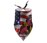 Bandanas pour Chiens, Motif Drapeau américain et Drapeau du Maryland, Bavoirs à col en V, écharpe Triangulaire Ajustable, Accessoires pour Chiots et Chats de Petite, Moyenne et Grande Taille.