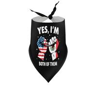 Bandanas pour Chiens : Oui, Je suis Les Deux ! Drapeau USA et Mexique, Poing, Bavoir à col en V, écharpe Triangulaire Ajustable, Accessoires pour Chiots et Chats de Petite, Moyenne et Grande Taille.