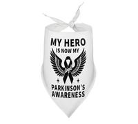 Bandanas pour Chiens, Sensibilisation à la maladie de Parkinson, « Mon héros est devenu Mon Ange », Bavoirs à col en V pour Chiots et Chats, Foulards triangulaires Ajustables, Accessoires pour Petits