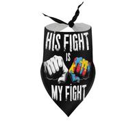 Bandanas pour Chiens « Son Combat est Mon Combat » Sensibilisation à l'Autisme Bavoirs à col en V pour Chiots et Chats (Petits, Moyens et Grands)