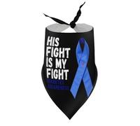 Bandanas pour Chiens « Son Combat est Mon Combat » Sensibilisation au diabète Bavoirs à col en V pour Chiots et Chats Accessoires triangulaires Ajustables pour Chiots et Chats de Petite, Moyenne et g