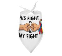 Bandanas pour Chiens « Son Combat est Mon Combat » : Soutien et Sensibilisation aux Dangers pour Les Chiots et Chats. Bavoirs à col en V, écharpes triangulaires et Foulards Ajustables. Accessoires po