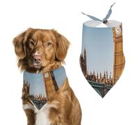 Bandanas réglables Big Ben et les maisons du Parlement Riverside - Décoration pour animaux domestiques - Foulard triangulaire mignon pour chiot et chat de petite et moyenne taille