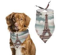 Bandanas réglables de style vintage Tour Eiffel Paris pour chien, grande écharpe lavable pour chat, chien, foulard triangulaire, foulard quotidien, bavoirs pour animaux de compagnie, bandana de