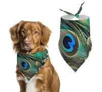 Bandanas réglables en plumes de paon pour chien - Décoration de fête pour animal domestique - Écharpe triangulaire pour chiot et chat de petite et moyenne taille