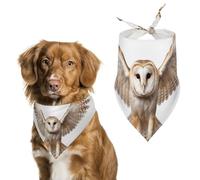 Bandanas réglables pour chien avec motif chouette grange - Décoration de fête pour animaux de compagnie - Écharpe triangulaire pour chiot et chat de petite et moyenne taille