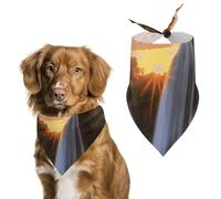 Bandanas réglables pour chien Cascade au coucher du soleil - Décorations pour animaux de compagnie - Écharpe triangulaire pour chiot et chat de petite et moyenne taille