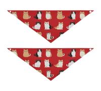Bandanas rouges exotiques pour chiens et chats - Forme unique réglable - Taille M