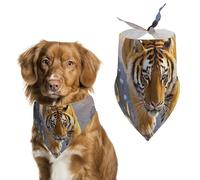 Bandanas Tiger Descending The Mountain Dog pour nourrir et toiletter, bavoirs triangulaires lavables pour animaux domestiques pour chats et chiens