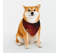 Bandanas triangulaires réversibles en forme de note de musique rouge flamme pour animaux domestiques de taille moyenne et grande