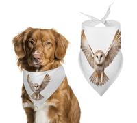 Bandanas triangulaires Spring A Barn Owl pour animal domestique - Écharpe douce et réglable - Tissu lavable et durable pour animaux de compagnie, chiot, chat, grand chien