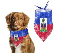 Bandanas triangulaires Vintage pour Chien, Drapeau d'haïti, Bavoirs Mignons pour Animaux de Compagnie, Foulard pour Petits, Moyens et Grands Animaux de Compagnie