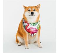 Bandanas tropicaux à l'aquarelle ananas flamant rose pour chien taille moyenne réglable triangle bavoirs double foulard réversible lavable mouchoir quotidien pour chien de taille moyenne et grande
