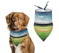 Bandanas verts pour chien en coton doux lavable au quotidien en été durable triangle réversible pour chiens et chats de petite, moyenne et grande taille