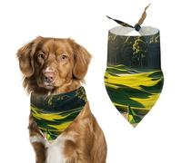 Bandanas verts pour chien en forme de parcours de golf pour l'alimentation et le toilettage, bavoirs triangulaires lavables pour animaux domestiques pour chats et chiens