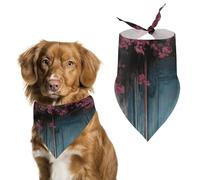 Bandanas vintage en bois bleu pour chien, bavoirs triangulaires lavables pour chats et chiens