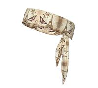 Bandanas vintage Paris Tour Eiffel imprimé papillon Sports Head Tie Bandanas - Bandeau d'entraînement unisexe pour activités athlétiques, course à pied, yoga, cyclisme