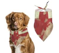 Bandanas vintage pour chien avec drapeau britannique - Écharpe mignonne pour chiens et chats - Bavoirs triangulaires doux et respirants pour animaux de compagnie - Accessoire de mode pour chiots de