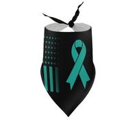 Bandanas Vintage pour Chiens et Chats, Soutien à la Sensibilisation au Cancer de l'ovaire. Bavoirs à col en V, Foulards triangulaires Ajustables. Accessoires pour Chiots et Chats de Petite, Moyenne e