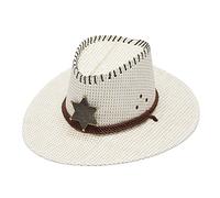 Bande 1 Unisexe Mode Été Chapeau de Paille de Protection Solaire Plage Décontracté Chapeau de Cowboy Snapback, b, taille unique