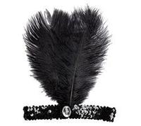Bande À Paillettes Noire Avec Plume 8668f