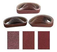 Bande Abrasive 30 x 330 mm, 30 Pièces Ensemble de Bandes Abrasives, Bande de Ponceuse pour le Ponçage, le Polissage et le Enlever la Rouille, Idéale pour le Bois, kit de bandes abrasives