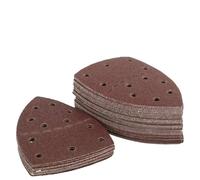 bande abrasive Lot de 20 feuilles abrasives à 11 trous, papier abrasif triangulaire, tampons détail for ponceuse orbitale, disques abrasifs(80)