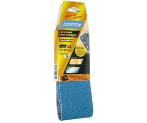 Bande abrasive - NORTON - blue tech - lot de 2 - grain 50 - 75x533 mm