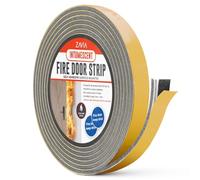 Bande adhésive anti-inflammation pour portes coupe-feu, avec brosse, 5,2 m de long, approuvée FD30 (gris)