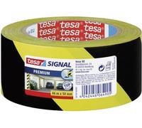 tesa Signal Premium Ruban Adhésif de Marquage et d'Avertissement - Balisage et Signalisation Permanente des Zones Dangereuses - PVC Robuste - Noir - Jaune - 66 m x 50 mm