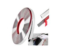 Bande Adhésive Décorative Chromée, Chrome Autocollante pour Décorative de Voiture, 6mm*5m Bande de Protection Carrosserie, Baguette Adhesive Chrome pour Carrosserie Fenêtre Porte de Voiture Extérieure