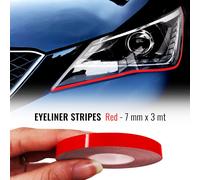 Bande adhésive Eyeliner pour phares de voiture rouge 7 mm x 3 mt