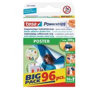tesa Bande adhésive Powerstrips Poster – Fixation pour posters – 96 unités – Sans abîmer le mur