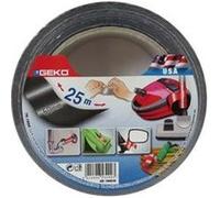 Geko Adhésif toile 50 mm x 25 m Noir multi-usages brillant