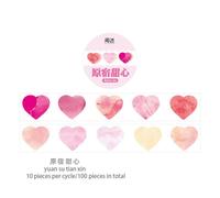 Bande Adhésive Washi Créative En Forme De Coeur, 100 Pièces, Autocollant De Décoration Kawaii Pour Journal, Petits Motifs, Papeterie Pour Scrapbooking Coréens