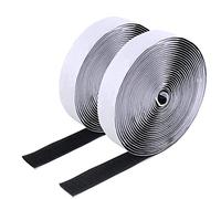 Bande Agrippantes Adhésives NACTECH 5M*2cm Ruban Scratch Hook Loop Autocollant Double Face Autoadhésif pour Les Rideaux Cadres Photos Installation Noir