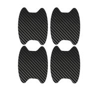 Bande Anti-Rayure Porte Autocollant Moulures Style Voiture Couverture Résistante Aux Rayures en Fiber Carbone pour Porte Pièces Film 4 Pièces/Ensemble Autocollant Choc(Black)