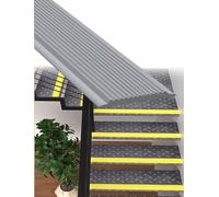 Bande antidérapante imperméable en PVC, marches d'escalier antidérapantes auto-adhésives for marches intérieures et extérieures, garniture de bord de rampe(Grey,3x500cm/1.2x195in)