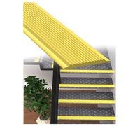 Bande antidérapante imperméable en PVC, marches d'escalier antidérapantes auto-adhésives for marches intérieures et extérieures, garniture de bord de rampe(Yellow,3x500cm/1.2x195in)