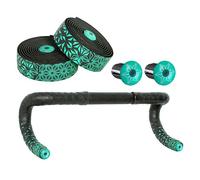 Bande Arina Coordonnante Pour Vélo De Route,Absorbeur De Choc,Bande Ronde Avec 1 Paire De Bouchons - Type Black Cyan #B