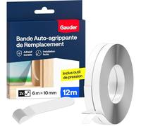 Bande Auto-Adhésive à Scratch pour Moustiquaires en Polyester (12 m) | Fixation Forte pour Moustiquaire Fenêtre | Ruban Adhésif