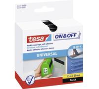 Bande auto-agrippante TESA On & Off 55225-00-01 à coller partie velours et partie agrippante (L x l x H) 2500 mm x 20 mm x 2.5 m noir 1 pc(s)
