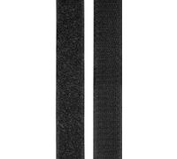 Bande auto-agrippante TOOLCRAFT KL25X2000C à coller partie velours et partie agrippante (L x l) 2000 mm x 25 mm noir 1 paire