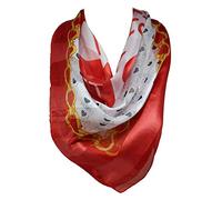 Bande auto-gaufrée ‘I Love JESUS’ et foulard carré en satin de soie imprimé bandana carré, foulards, foulard (Rouge)