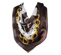 Bande auto-gaufrée ‘I Love JESUS’ et foulard carré en satin de soie imprimé bandana carré, foulards, foulard (Marron)