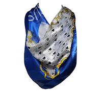 Bande auto-gaufrée ‘I Love JESUS’ et foulard carré en satin de soie imprimé bandana carré, foulards, foulard (Bleu)