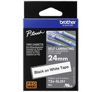 Bande auto-plastifiante Brother TZe, TZ TZESL251 Couleur de ruban: blanc Couleur de police:noir 24 mm 8 m